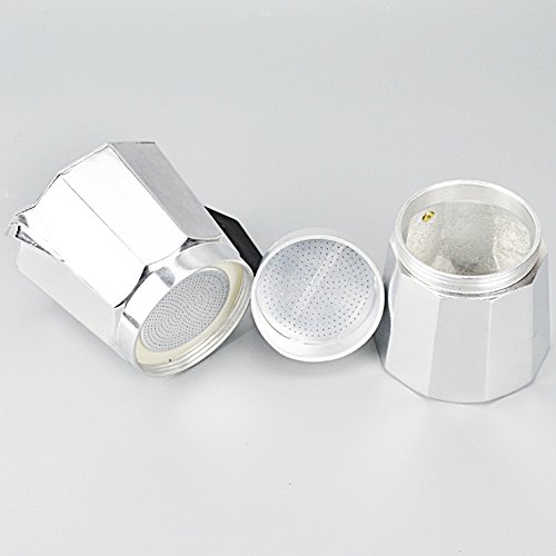 Italian Espresso Coffee Maker Tool - 1/3/6/9/12 Cup Stove Top Coffee Pot with Cool Handle Flip Top Lid for Home Office Coffee Tea Tools(600ml,silver and black)