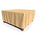 Budge P5A09SF1 All Seasons Square Patio Table Cover Lightweight, UV-Resistant, Medium, Tan