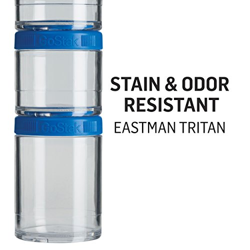 BlenderBottle C02502 GoStak Twist n' Lock Storage Jars, 4-Piece Starter Pak, Teal