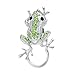 SENFAI 3 Colors Frog Magnetic Clip Holder Magnetic Eyeglass Holder Brooch Jewelry (Green, rhodium-plated-base-metal)