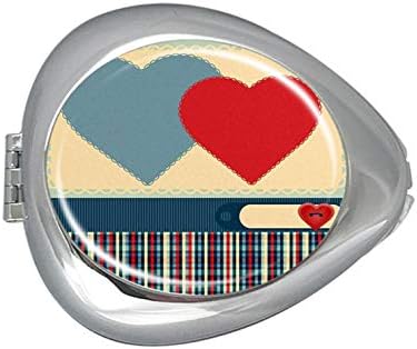 Design Art Print Deco for Valentines Day Gaming Custom Silver Oval Pill Box Pocket Purse Pill Case Medical Tablet Holder Weekly Pill Organizer Decoration Box Wallet