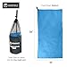 Travel Towel Full-Body Foldable Premium Microfiber Absorption (Blue) - 19 x 38” Size for Hot Yoga, Camp, Swim, Gym or Workout in Ultimate Packable Sack by Compact Technologies