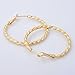 Followmoon 18K Gold Plated Women's Rope Hoop Earrings 20mm-50mm (35mm Carved Rope Hoop Earrings)