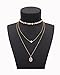 Boosic Dainty Gold Layered Necklace Opal Dove Pendant Chokers Necklace for Women