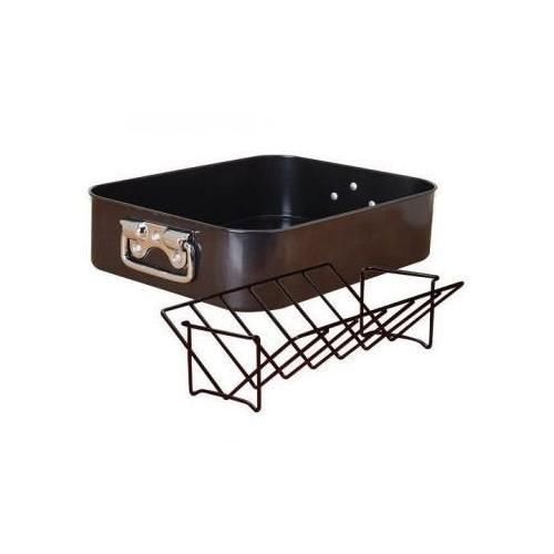 Click Here to See More Images Cuisine Select Steel Roasting Pan and Rack 2 Piece Set New