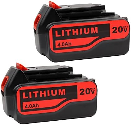 4000mAh LBXR20 Replacement Battery for Black & Decker LB2X4020 LB2X4020-OPE LBXR20-OPE LB20 LBX20 LBX4020 LBXR2020-OPE LDX120 LSW20 LHT2220 LST220 LLP120 LPHT120 Cordless Power Tools 20V (2 pack)