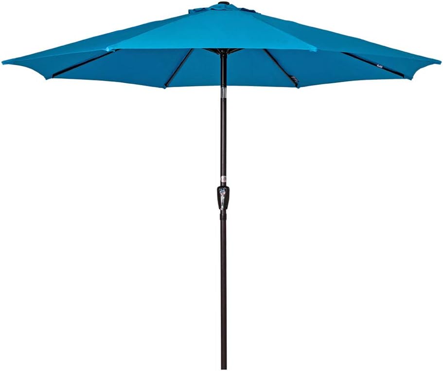 Amazon Com Sundale Outdoor 10 Feet Outdoor Aluminum Patio Umbrella With Auto Tilt And Crank 8 Alu Ribs 100 Polyester Turquoise Garden Outdoor