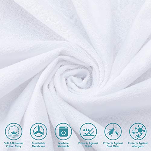 HOMEIDEAS Premium Waterproof Mattress Protector, Breathable & Quiet