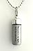 Pasco Specialty Products Classic Brushed Silver ANOINTING OIL HOLDER/Vial Necklace with ENGRAVED 'The Lord is my light and my salvation - Includes Pouch, Ball Chain & Funnel - Great Holiday Gift
