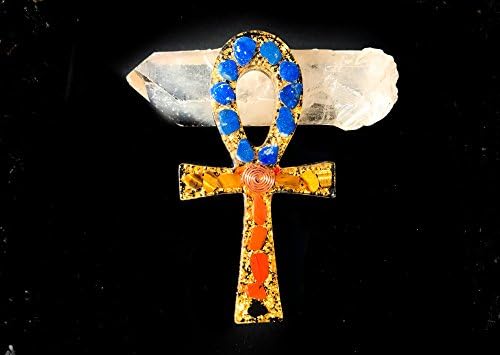 24K Orgonite Ankh / Orgone Generator with Shungite
