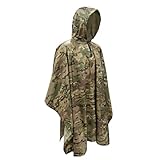 LOOGU Military Camouflage Waterproof Rain Poncho