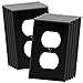 ENERLITES Duplex Receptacle Outlet Wall Plate, Size 1-Gang 4.50" x 2.76", Unbreakable Polycarbonate Thermoplastic, UL Listed, 8821-BK-10PCS, Black (10 Pack) primary