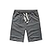 Leward Men's Casual Classic Fit Cotton Gym Short (L, Dark Grey)