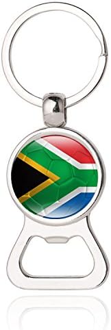 The Republic of South Africa National Flag Football Pattern Photo Printing Bottle Cap Opener Key Chain,Photo Dome Multifunctional Bottle Opener,FIFA Jewelry,Gift,Key Ring,Promotional Items