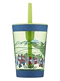 Contigo Spill-Proof Kids Tritan Straw Tumbler, 14 oz, Granny Smith with Flying Hero
