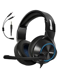 ARKARTECH - Auriculares de diadema para Xbox One, PS4, PC, Controller, cancelación de ruido con micrófono, luz LED y graves envolventes para ordenador, portátil, Nintendo