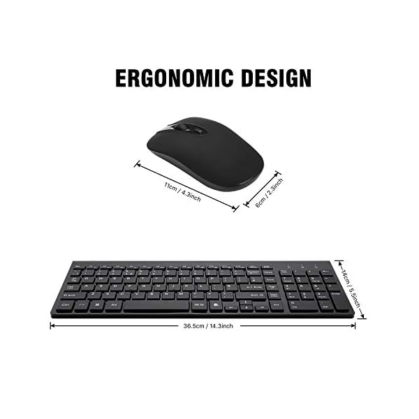 Wireless-Keyboard-and-Mouse-Cimetech-24G-Compact-Keyboard-Mouse-Comb-Set-Slim-Sleek-Design-with-Number-Pad-Desktop-Cordless-for-PCDesktopComputer-Laptop-Windows-XPVista7810-UK-Layout Wireless Keyboard and Mouse, cimetech 2.4G Compact QWERTY UK Layout USB Keyboard and Silent Mouse Set Cordless Slim Mini…