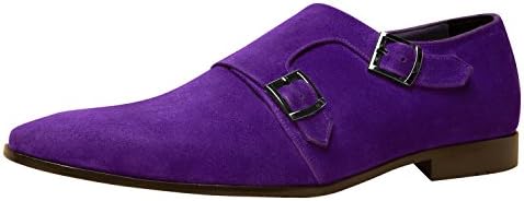 iTailor Men's Handmade Shoes : Purple Suede Leather Double Monk Strap ShoesUS 13