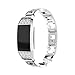 For Fitbit Charge 2 Bands, Forthery Replacement Metal Adjustable Bracelet Bands for Fitbit Charge 2 Smart Watch (Silver)