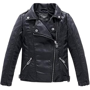 Echinodon Jongens bikerjack leren jas kinderen motorjas van kunstleer