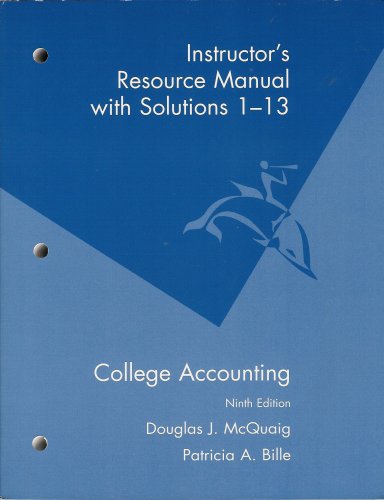College Accounting 1 13 Instructors Resource Manual With - 