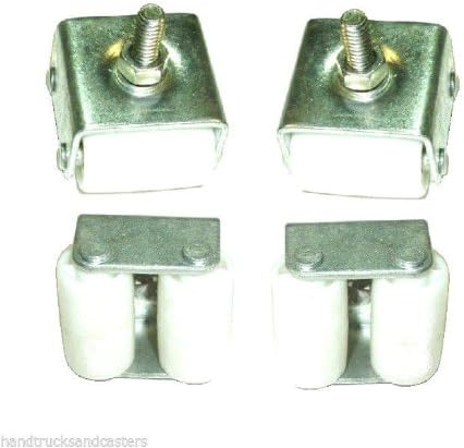 Set of 4 Dual Wheel Refrigerator or Freezer Casters Low Profile Uni-Directional