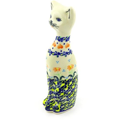 Click Here to See More Images Ceramika Bona H2999G Polish Pottery Ceramic Cat Figurine Hand Painted, 8-Inch