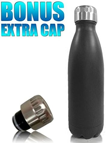 Serosity Double Wall Stainless Steel Insulated Water Bottle | 25 Ounce 750 Ml | Black