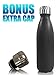 Serosity Double Wall Stainless Steel Insulated Water Bottle | 25 Ounce 750 Ml | Black