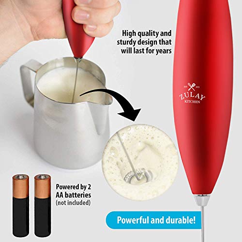 Zulay Powerful Milk Frother for Coffee with Upgraded Titanium Motor Handheld Frother Electric