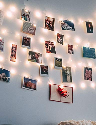 LCHUANG Photo Clip String Lights 17Ft, 50 LED Fairy String Lights with 50 Clear Clips for Hanging Pictures, Photo String Lights with Clips - Best Dorm Bedroom Wall Decor Wedding Decorations - Thumbnail 5