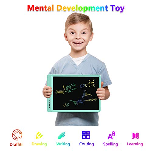 FVEREY LCD Writing Tablet Doodle Board for Kids 10 Inch Colorful Educational Drawing Tablet Erasable Reusable Electronic Writing Pads Toys Gifts for 3 4 5 6 7 Year Old Age Boys Girls(Blue)