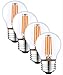 SleekLighting 4 Watt G16 E26 LED Filament Globe Light Bulb,Dimmble (35W Incandescent Replacement) Warm White 2700K - 4 pack