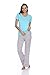 kathy ireland Women's 2 Piece Short Sleeve Top with Long Pant PJ Sleepwear Set