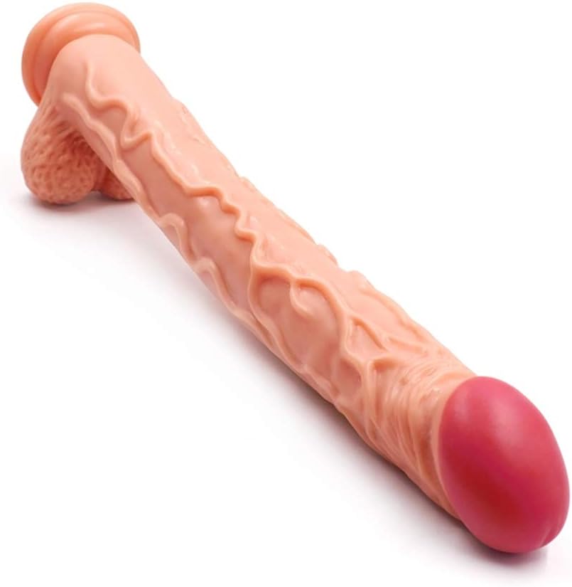 InvincibleFun Home Bedroom Huge Big Long Ultra Soft Relaxation Medical-Grade Double Layer Silicone for Women Men Beginners 14 Inch Pleasure Game Toy Flesh Bedding Enrich
