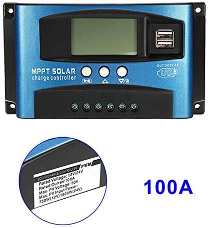 Drawoz 100A MPPT Solar Panel Regulator Charge Controller 12V/24V Auto Focus Tracking Device