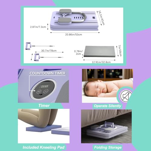 Foldable Pilates Reformer Board with Ab Roller, Ab Exercise Machine, Multi-Functional Pilates Board for Home Workouts, Full Body Pilates Core Trainer, Abdominal Board