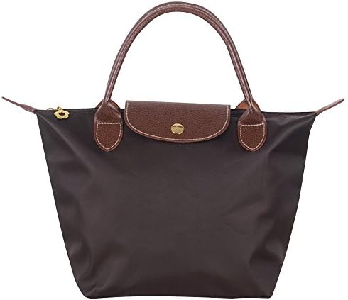 Wiwsi Women Casual Hand Tote Nylon Durable Fashion Messenger Handle Bag S/M/L(Small,Coffee)