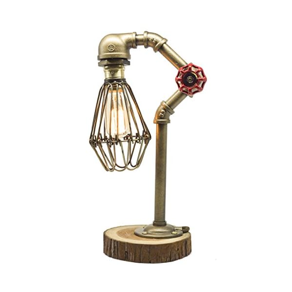 YNut Loft Style Vintage Metal LED Table Lamp,"Alfred", Steampunk