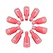 10Pcs Plastic Acrylic Nail Art Polish Remover Wrap Cleaner Superior Gel nail clips Cap Tool-Pink