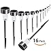Solar Pathway Lights [16pack] - Waterproof Outdoor Garden Sunlight Powered Lights - Bright White - Landscape Light For Lawn/Patio/Yard/Walkway/Driveway (Stainless Steel)