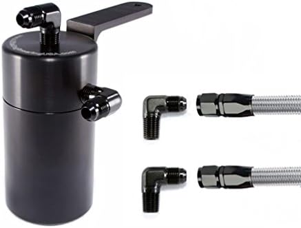Elite Engineering Standard PCV Oil Catch Can &amp; Hardware with Black AN Fittings for 2010+ Camaro L99 (LS, LT) - BLACK