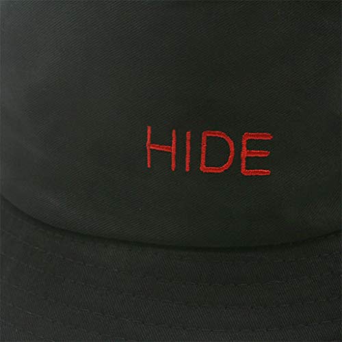 Sinfu Fishing Hat,Women Men Fashion Simple 'Hide' Letter Embroidered Solid Color Casual Visor Collapsible Basin Cap (Black) - Thumbnail 4