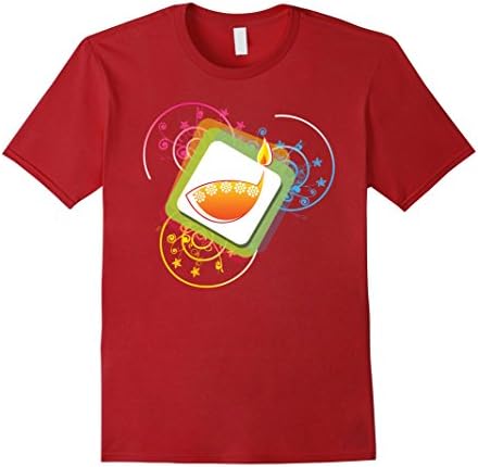 Mens Sparkling Diya And Designs Diwali Tshirt Small Cranberry