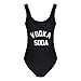 PINJIA Women's Letter Print Backless One Piece Monokini Bikini(MX05)