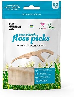 THE HUMBLE CO., Dental Floss Picks, Mint Flavour, Slides Easily, Developed by Dentists, Designed in Sweden, Teeth Cleaning
