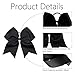 Oaoleer 8inch Jumbo Large Cheer Bows Ponytail Holder Elastic Band Handmade Boutique Hair Accessories for Cheerleading Teen Girls College Women Sports (1PCS, Black)