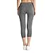 YIDAINLINE Women's Yoga Capris Pants Tummy Control Workout Running Yoga Capris Leggings(X-Large,Light Gray)