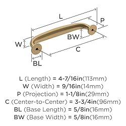 Amerock | Cabinet Pull | Champagne Bronze | 3-3/4