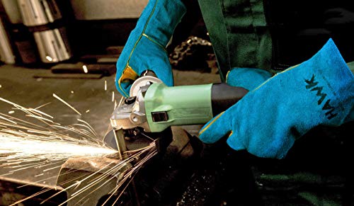 Leather Welding Gloves FIRE/HEAT RESISTANT Baking Barbecue oven BBQ Grill/Pot Holder Welders Gauntlets Rigger Fireplace Outdoor Working Work Gloves Mitts Blue - 14"!!!!